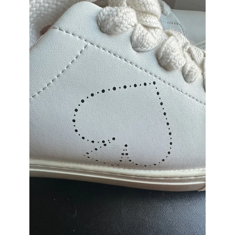 Kate Spade Angelise White‎ Leather Sneakers Lace Up Comfort Walking Casual  8.5B
